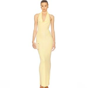 Helsa Aaliyah Maxi Knit Dress in Butter Yellow